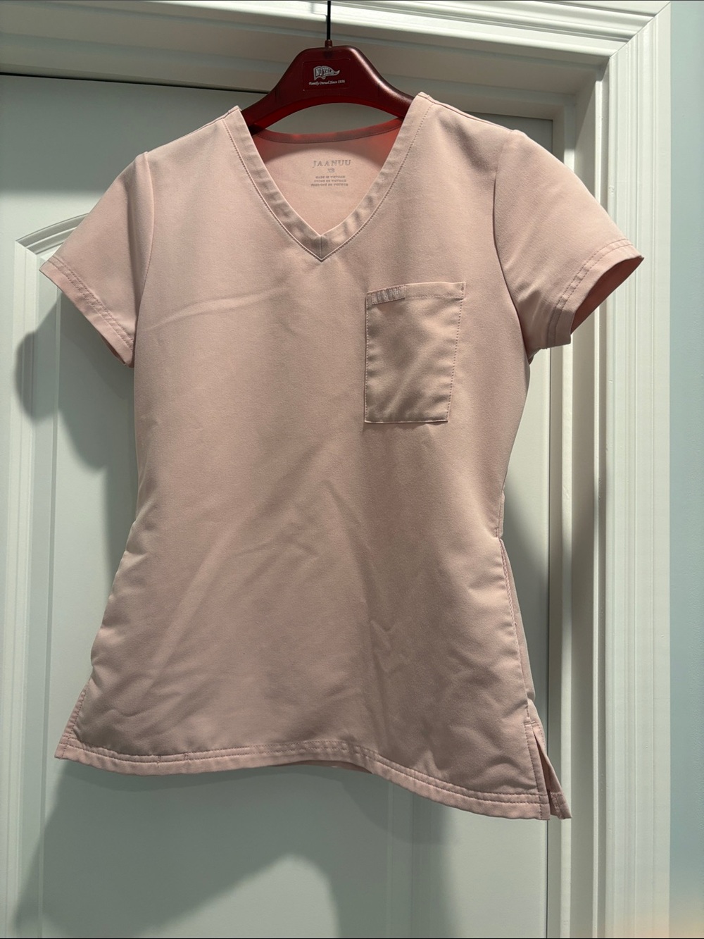 Jaanuu light pink scrub top